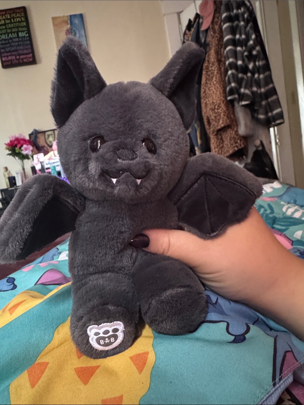 Build a bear mini bean plush bat